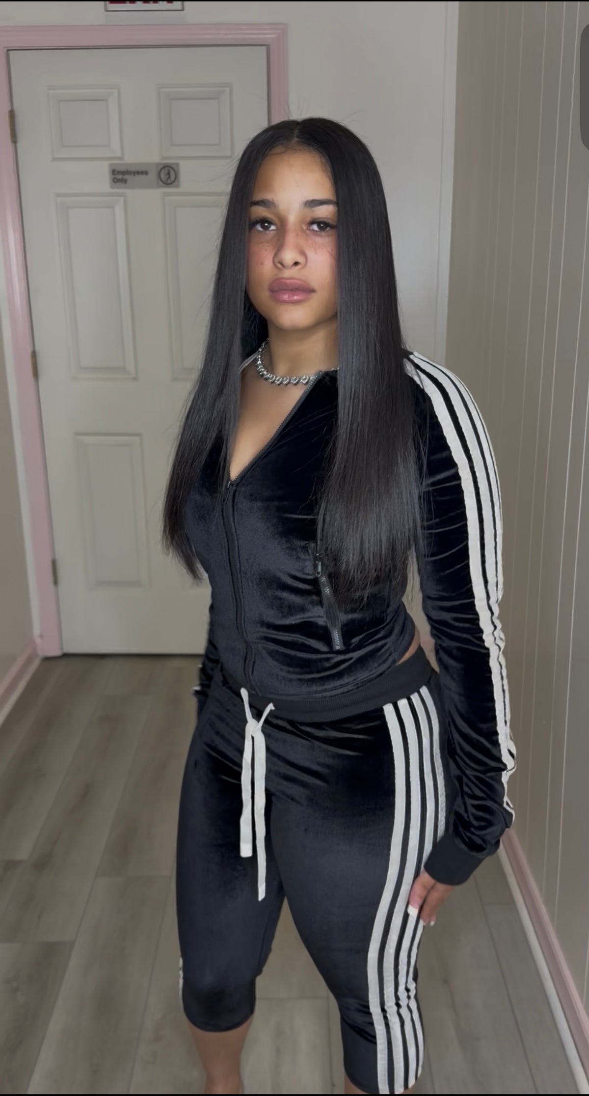 LUVME Black Velvet Set