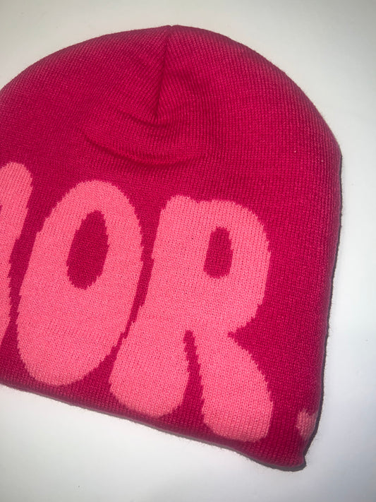 Luvmor pink beanie